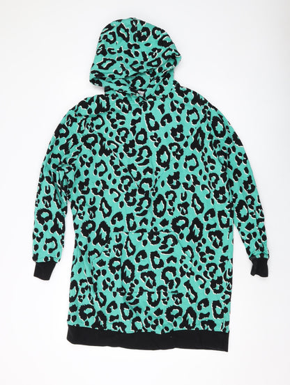 Tilbed Womens Green Animal Print Cotton Pullover Hoodie Size M Pullover