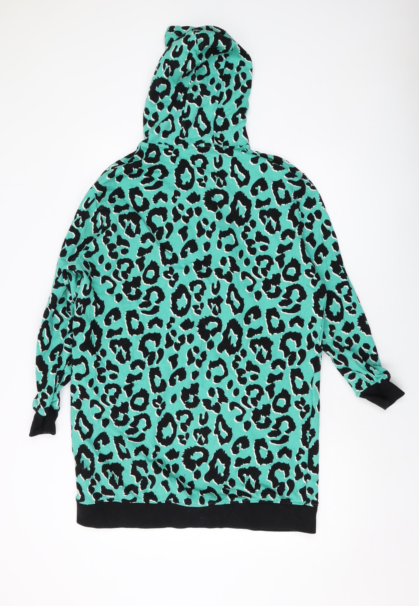 Tilbed Womens Green Animal Print Cotton Pullover Hoodie Size M Pullover