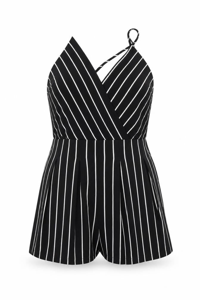 Womens UK Size 18 Cameo Rose One-Piece Black Playsuit