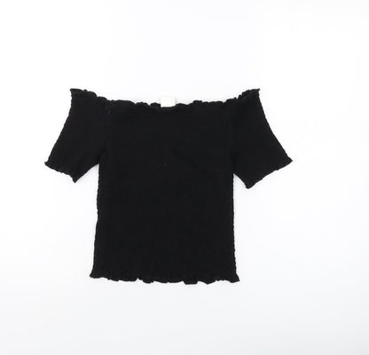 Womens UK Size M H&M Black Basic T-Shirt