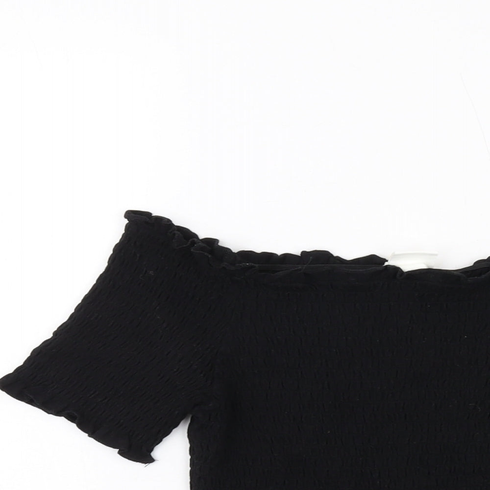 Womens UK Size M H&M Black Basic T-Shirt