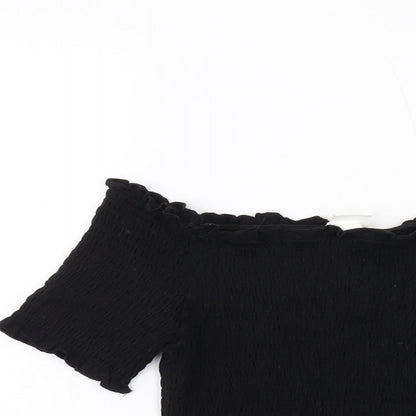 Womens UK Size M H&M Black Basic T-Shirt