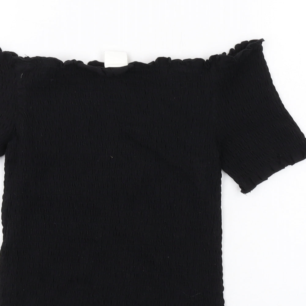 Womens UK Size M H&M Black Basic T-Shirt