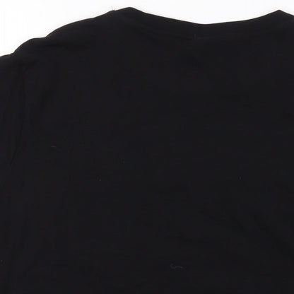 H&M Womens Black Cotton Basic T-Shirt Size L Crew Neck