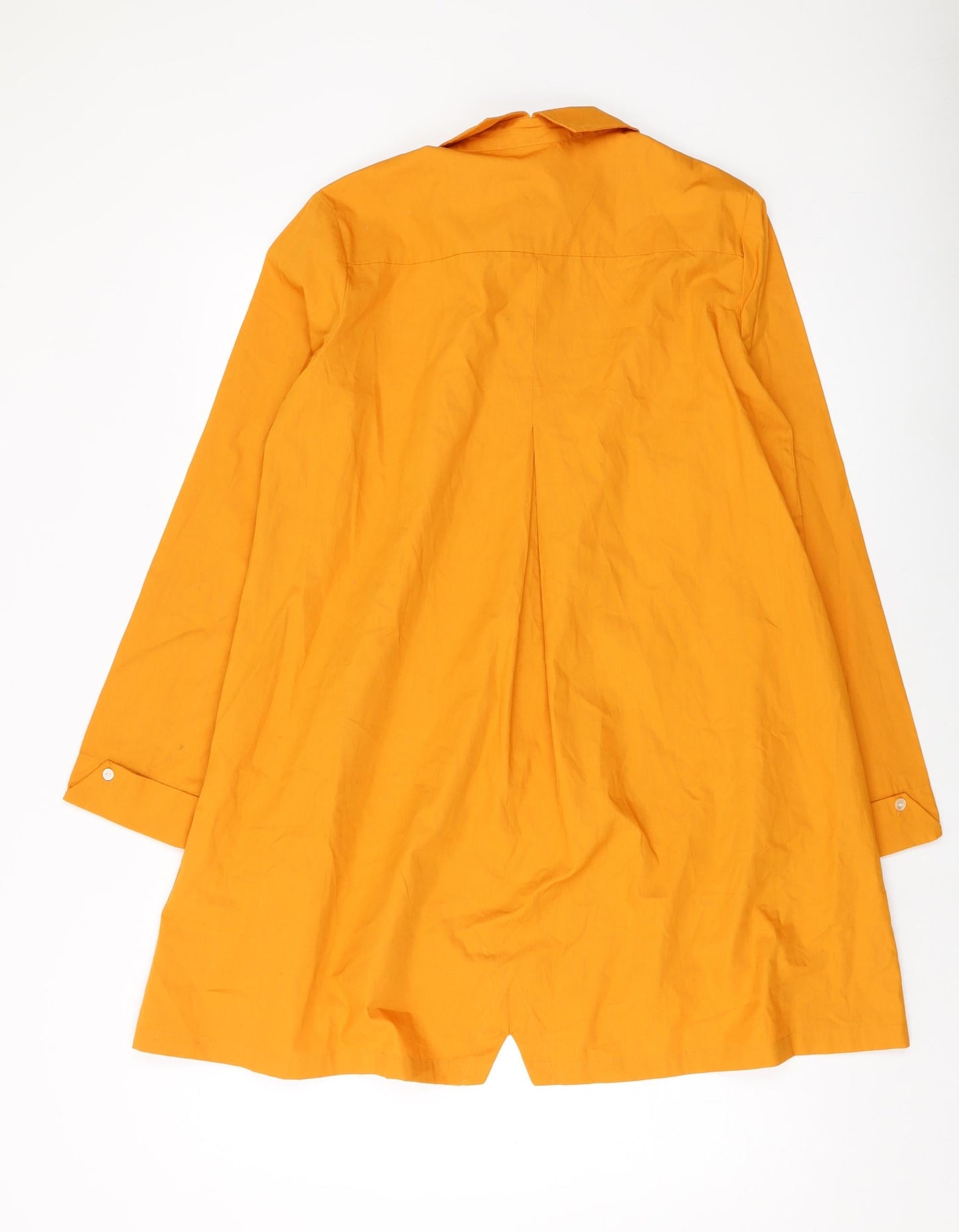 Heaven Lab Womens Orange Polyester Tunic Button-Up Size M Collared