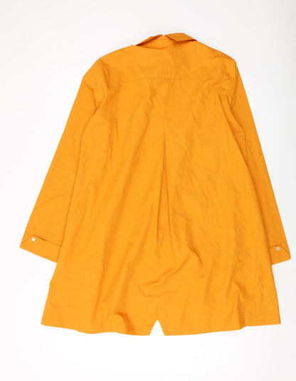 Heaven Lab Womens Orange Polyester Tunic Button-Up Size M Collared