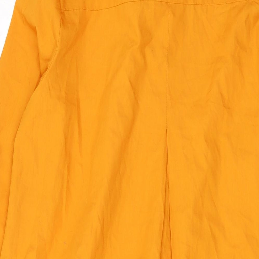 Heaven Lab Womens Orange Polyester Tunic Button-Up Size M Collared