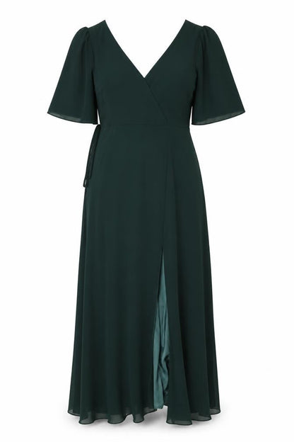 Folkster Womens Green Polyester A-Line Size L V-Neck Zip