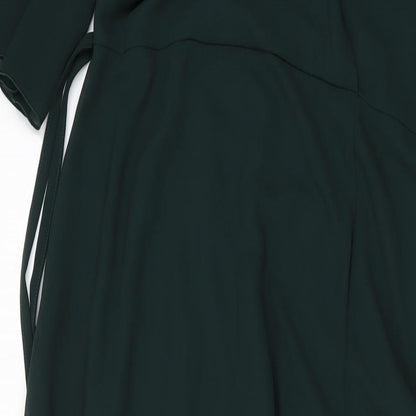 Folkster Womens Green Polyester A-Line Size L V-Neck Zip
