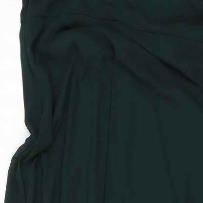 Folkster Womens Green Polyester A-Line Size L V-Neck Zip