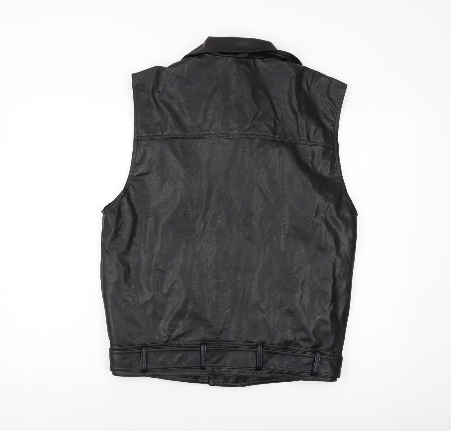 Booho Womens Black Biker Waistcoat Size 10 Zip