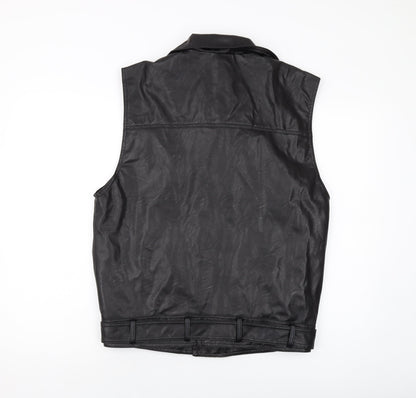 Booho Womens Black Biker Waistcoat Size 10 Zip