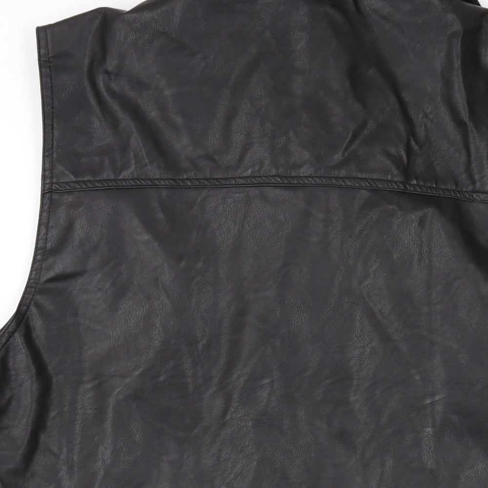 Booho Womens Black Biker Waistcoat Size 10 Zip