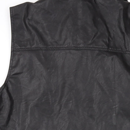 Booho Womens Black Biker Waistcoat Size 10 Zip
