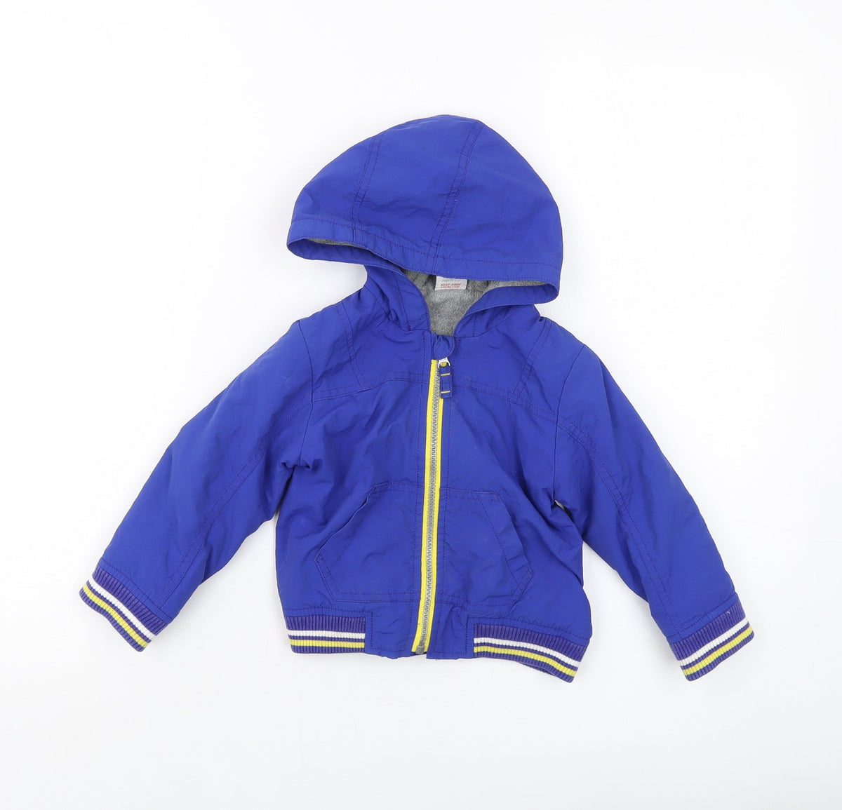 Additional front view of Mini Club boys’ blue jacket, size 2, years zip