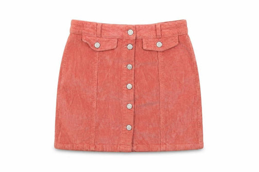 SO. Womens Pink Cotton Mini Skirt Size 28 in Button