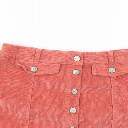 SO. Womens Pink Cotton Mini Skirt Size 28 in Button