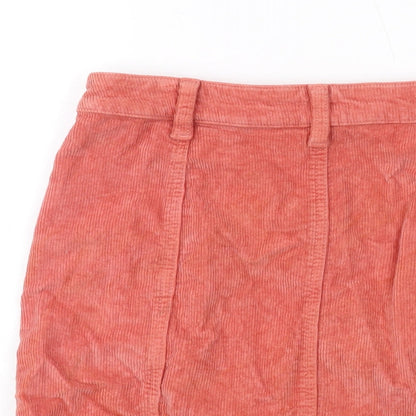 SO. Womens Pink Cotton Mini Skirt Size 28 in Button