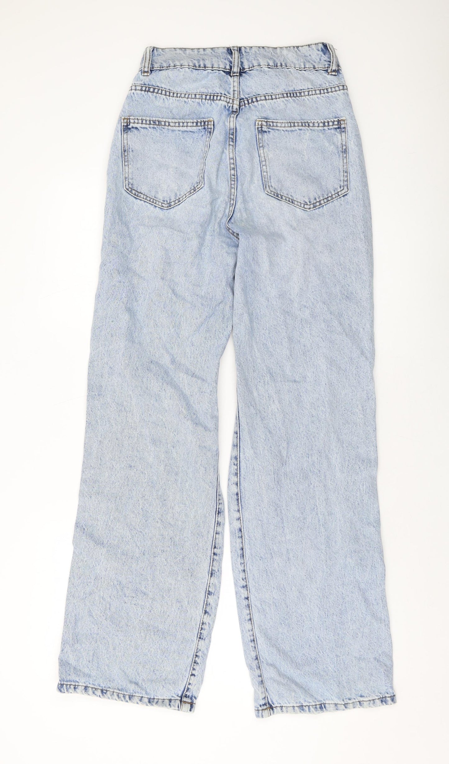 Denim & Co. Womens Black Cotton Wide-Leg Jeans Size 6 L31 in Regular Button