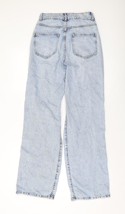 Denim & Co. Womens Black Cotton Wide-Leg Jeans Size 6 L31 in Regular Button