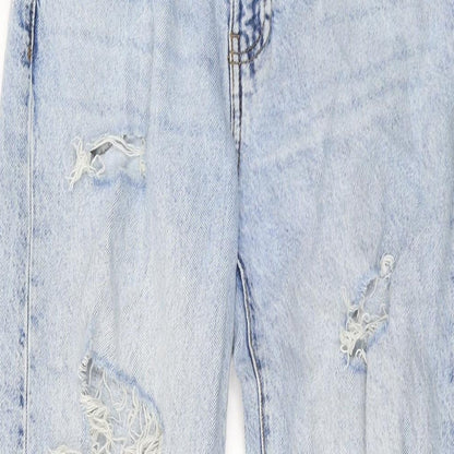 Denim & Co. Womens Black Cotton Wide-Leg Jeans Size 6 L31 in Regular Button