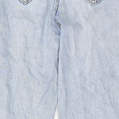 Denim & Co. Womens Black Cotton Wide-Leg Jeans Size 6 L31 in Regular Button