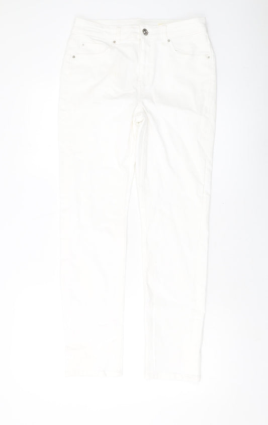 Womens UK Size 12 Marks and Spencer Slim Fit Skinny Ivory Jeans