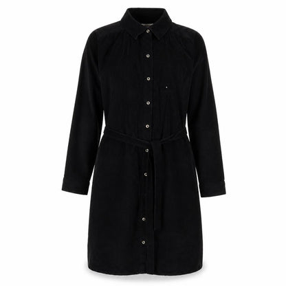 Tu Womens Black Cotton A-Line Size 14 Collared Button - Belted
