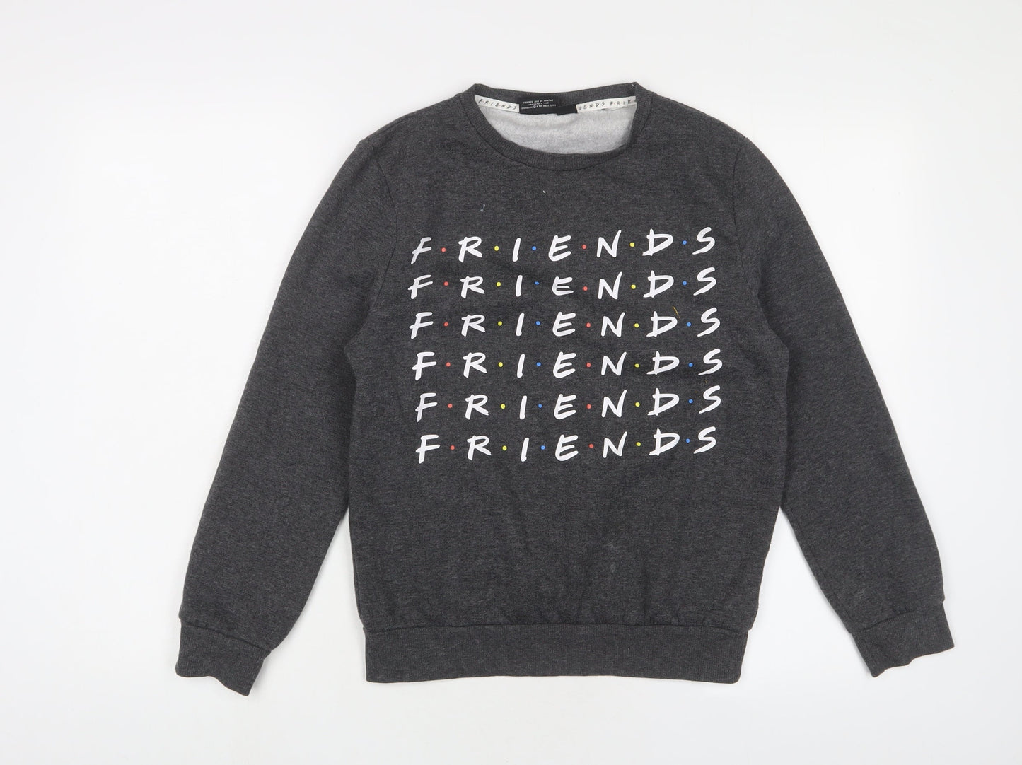 Womens UK Size 2XS FRIENDS Grey Pullover Sweatshirt