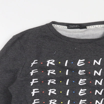 Womens UK Size 2XS FRIENDS Grey Pullover Sweatshirt