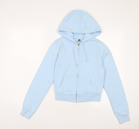H&M Womens Blue Cotton Full Zip Hoodie Size XS Zip