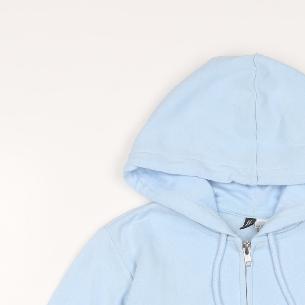 H&M Womens Blue Cotton Full Zip Hoodie Size XS Zip