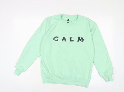 little White lies Womens Green Cotton Pullover Sweatshirt Size XS Pullover - Calm