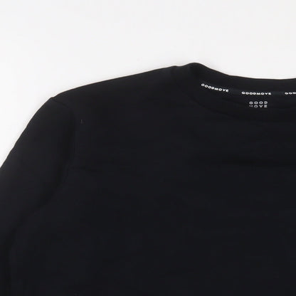 GOODMOVE Boys Black Cotton Pullover Sweatshirt Size 13-14 Years Pullover