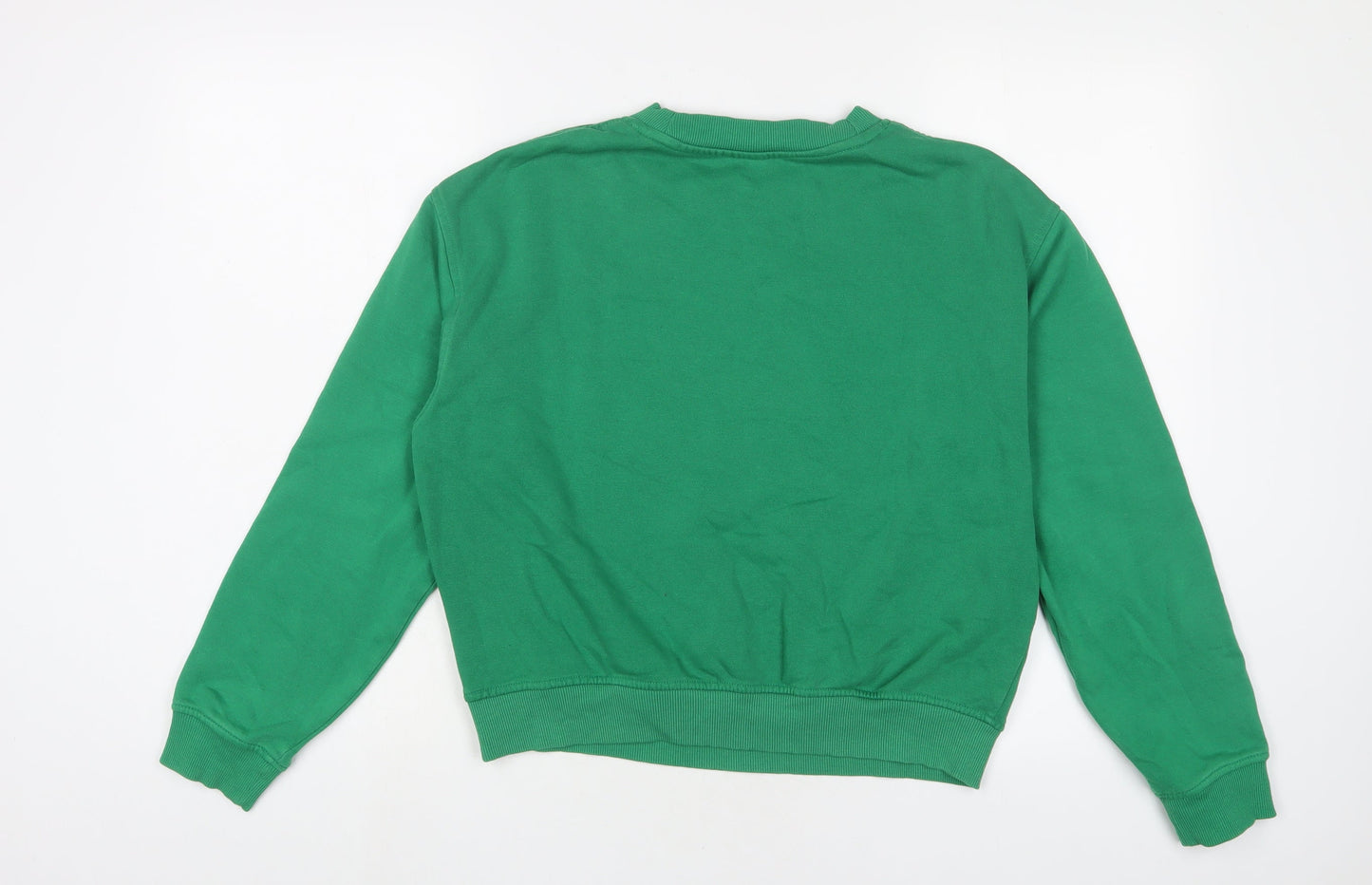 H&M Womens Green Cotton Pullover Sweatshirt Size M Pullover