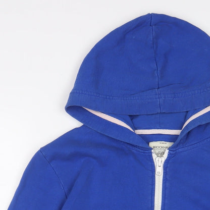 Brookhaven Mens Blue Cotton Full Zip Hoodie Size L