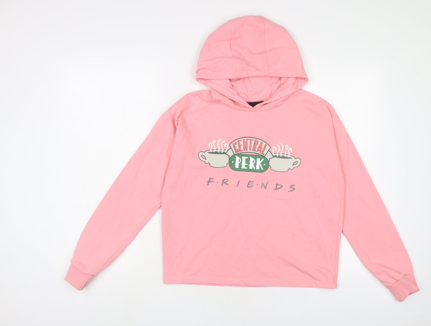 FRIENDS Girls Pink Cotton Pullover Hoodie Size 12-13 Years Pullover