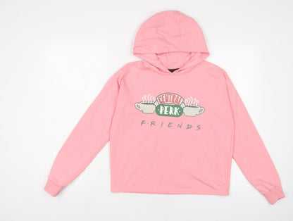 FRIENDS Girls Pink Cotton Pullover Hoodie Size 12-13 Years Pullover