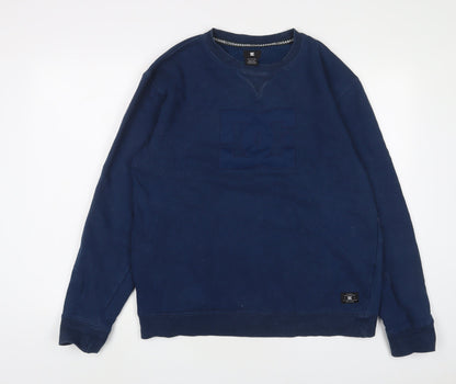 ADCSHOECOUSA Mens Blue Cotton Pullover Sweatshirt Size XL