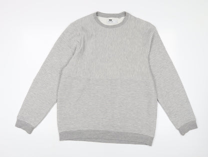 Topman Mens Grey Cotton Pullover Sweatshirt Size L