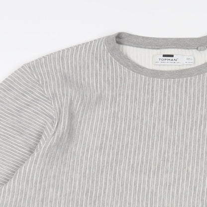 Topman Mens Grey Cotton Pullover Sweatshirt Size L