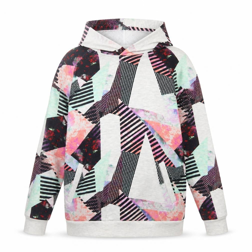 Next Womens Multicoloured Geometric Cotton Pullover Hoodie Size 10 Pullover