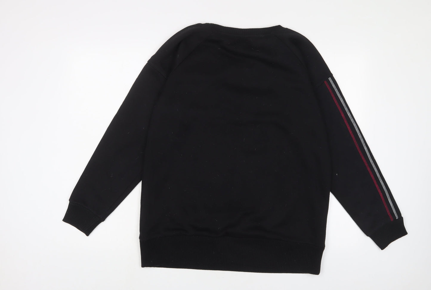 Lonsdale Womens Black Cotton Pullover Sweatshirt Size 14 Pullover