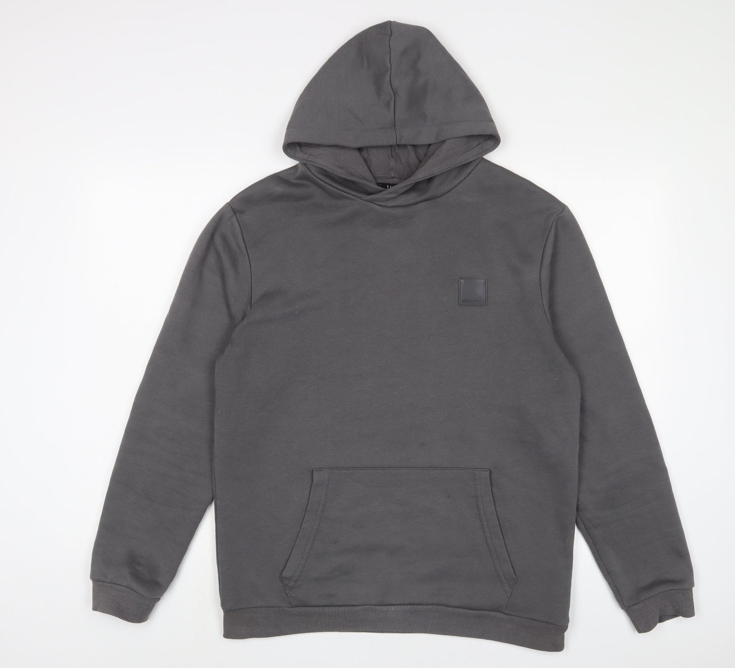 Mens UK Size M Boohoo Grey Pullover Hoodie