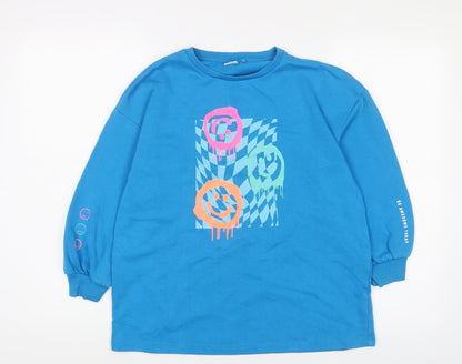 Next Girls Blue Cotton Pullover Sweatshirt Size 10 Years Pullover
