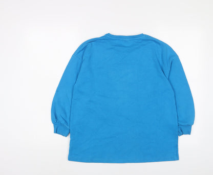 Next Girls Blue Cotton Pullover Sweatshirt Size 10 Years Pullover