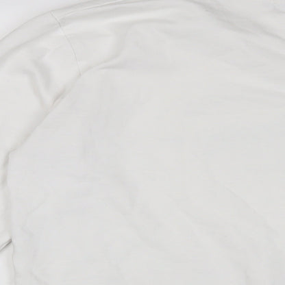 PRETTYLITTLETHING Womens White Cotton Pullover Sweatshirt Size XS Pullover