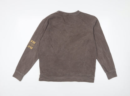 PRETTYLITTLETHING Womens Brown Cotton Pullover Sweatshirt Size S Pullover