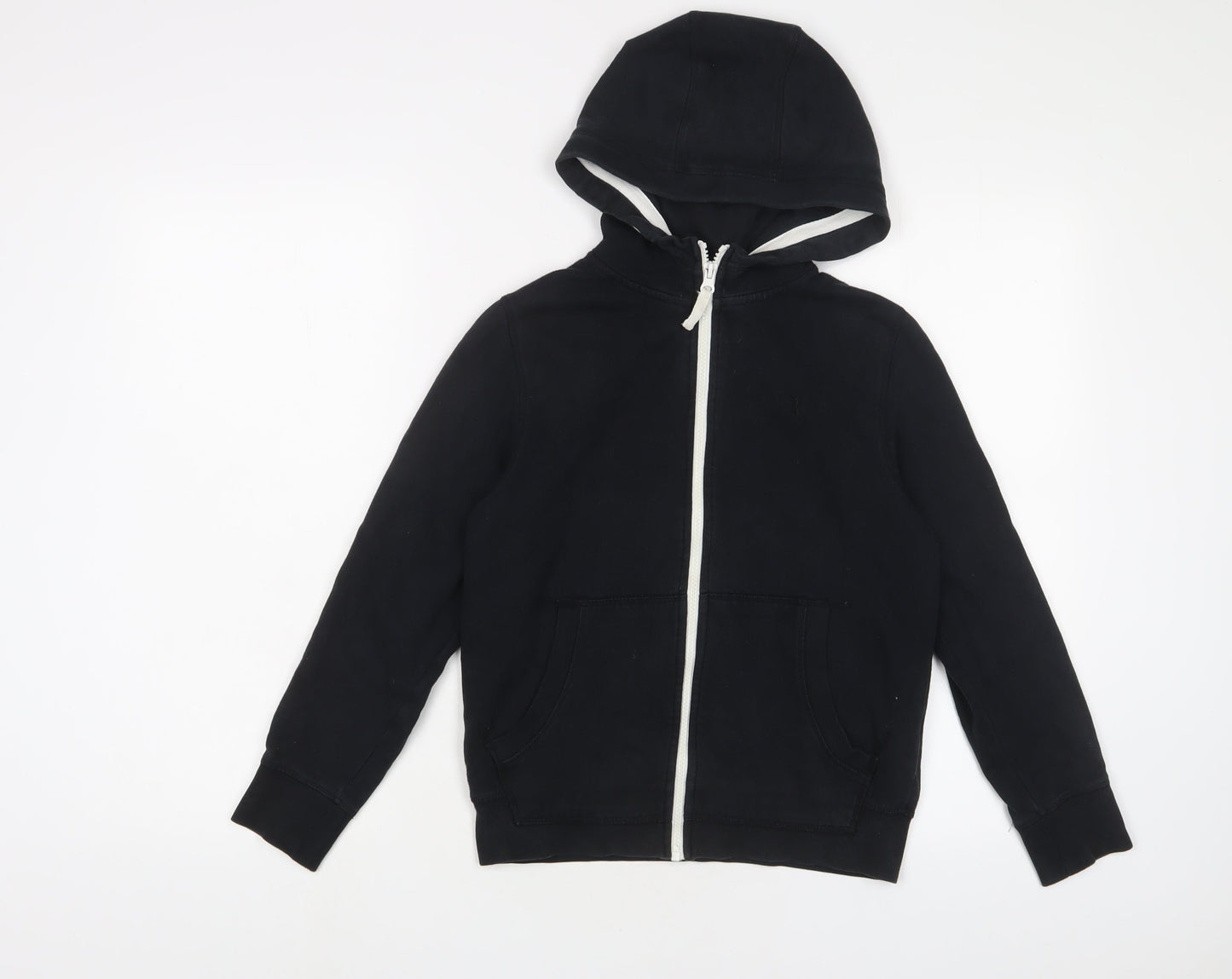NEXT Boys Black Cotton Full Zip Hoodie Size 9 Years Zip