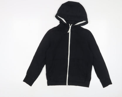 NEXT Boys Black Cotton Full Zip Hoodie Size 9 Years Zip